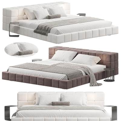 现代双人床 布艺双人床 卧室双人床 床